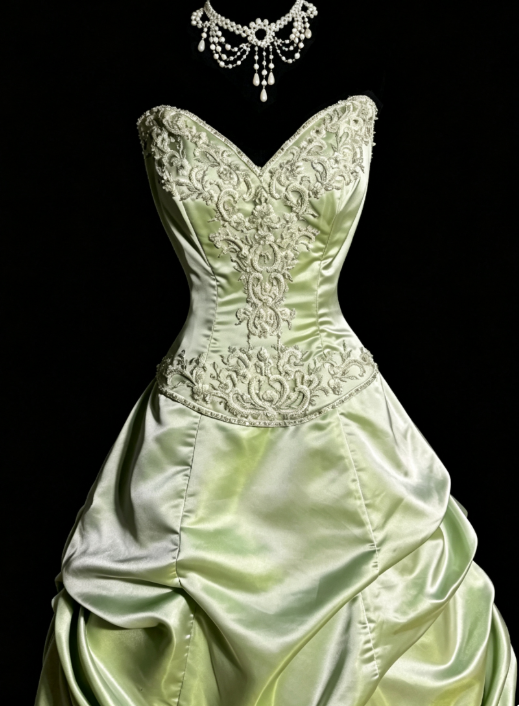 Chic Green Prom Dress Sheath Satin Long Evening Dress ED10683