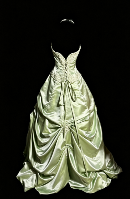Chic Green Prom Dress Sheath Satin Long Evening Dress ED10683