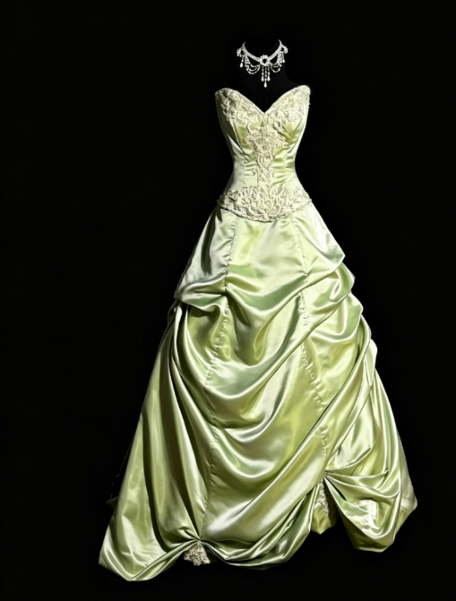 Chic Green Prom Dress Sheath Satin Long Evening Dress ED10683