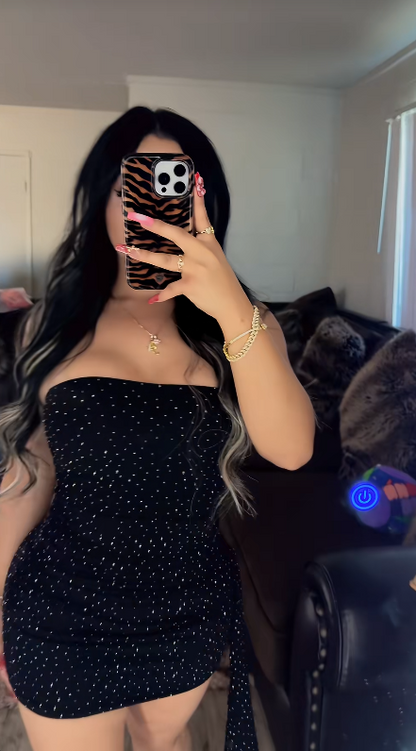 Jolie Robe Courte de Soirée Noire Fourreau pour Anniversaire ED10700