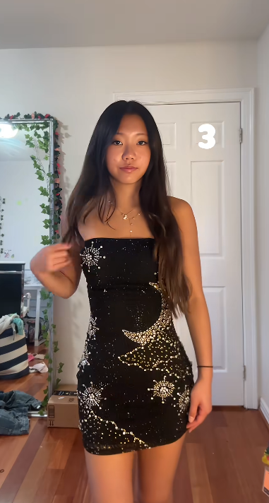 Glam Black Short Homecoming Dress Sheath Sequins Birthday Dress ED10721