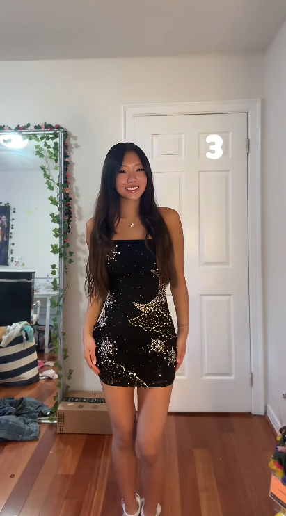 Glam Black Short Homecoming Dress Sheath Sequins Birthday Dress ED10721