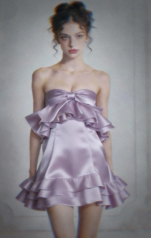 Glam Purple Short Homecoming Dress Sheath Satin Birthday Dress ED10729