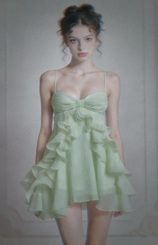 Glam Green Short Homecoming Dress Sheath Chiffon Birthday Dress ED10732