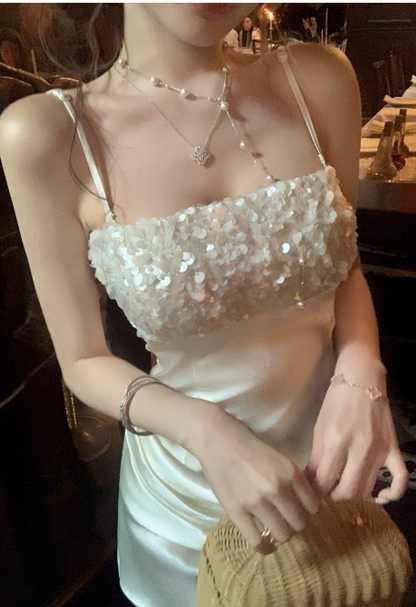 Glam Ivory Short Homecoming Dress Sheath Satin Birthday Dress ED10738