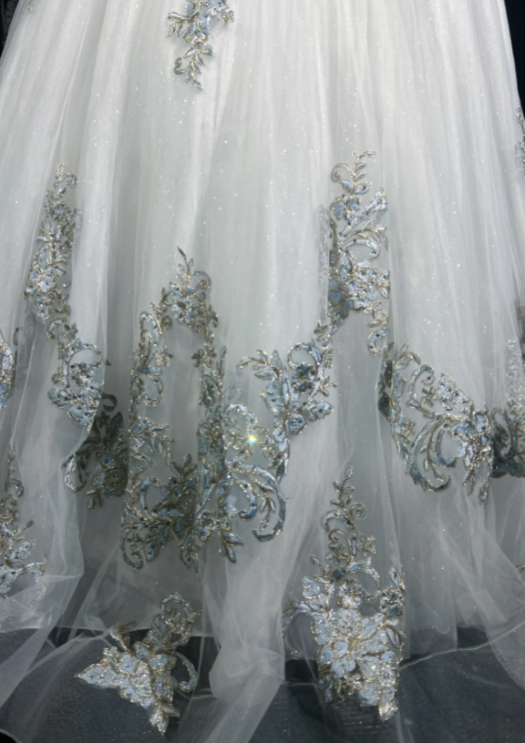 Gorgeous White Prom Dress Sweet 16 Birthday Dress Sheath Tulle Applique Long Evening Dress ED10755