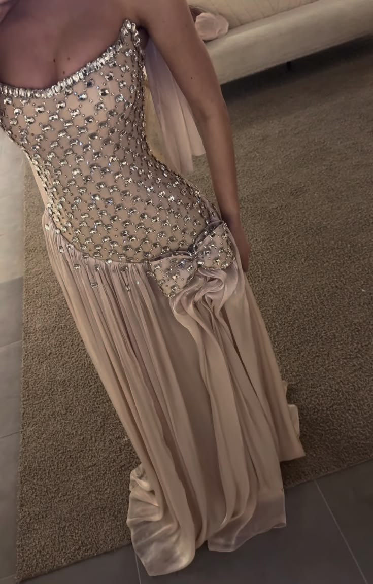 Chic Champagne Prom Dress Chiffon Sheath Long Evening Dress ED10794