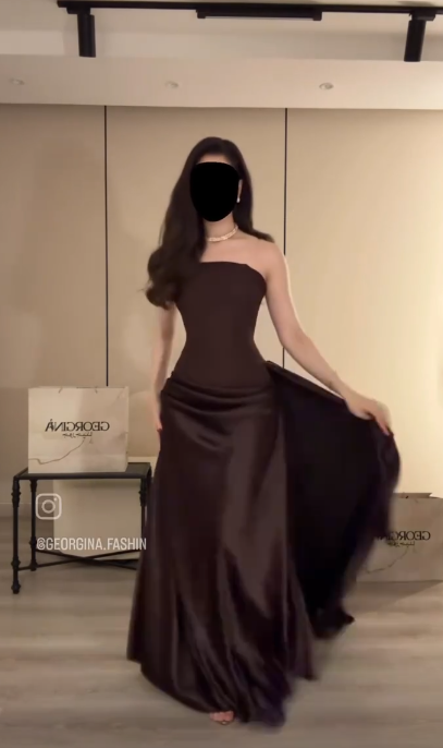 Robe de bal fourreau chic marron en satin longue robe de soirée ED10796