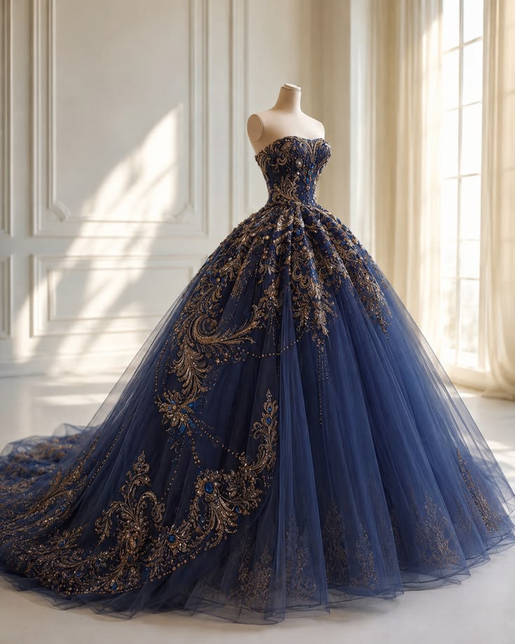 Gorgeous Navy Blue Prom Dress Sheath Tulle Long Evening Dress ED10815
