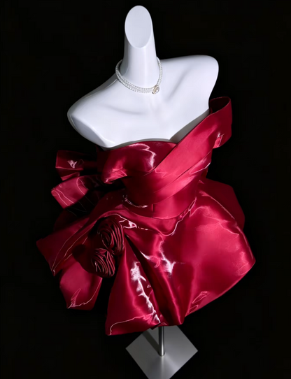 Fashion  BurgundyShort Homecoming Dress A-Line Satin Birthday Dress ED10827