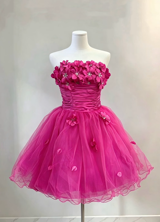 Fashion Burgundy Short Homecoming Dress A-Line Satin Birthday Dress ED10828