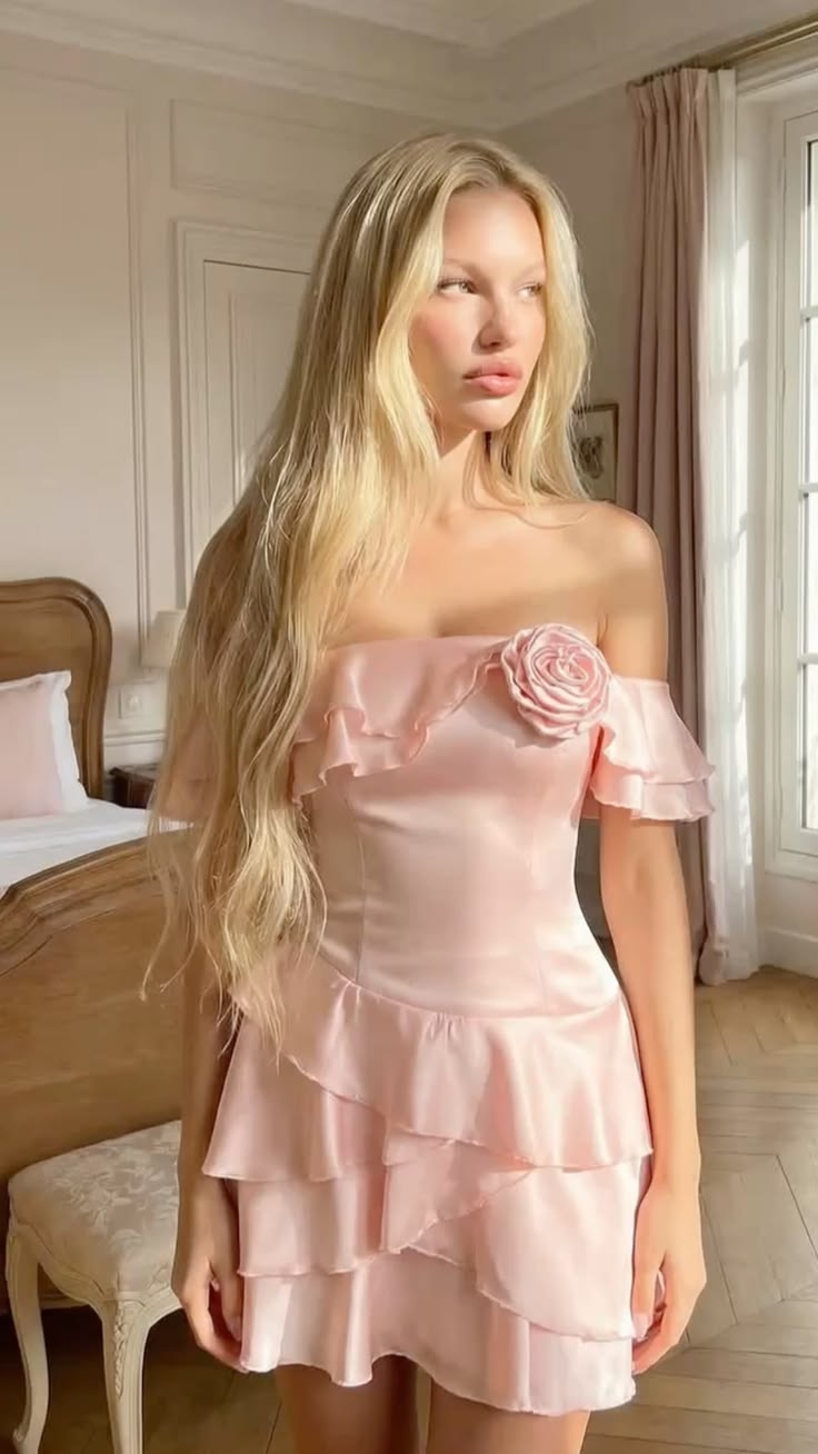 Fashion Pink Short Homecoming Dress Sheath Chiffon Birthday Dress ED10839