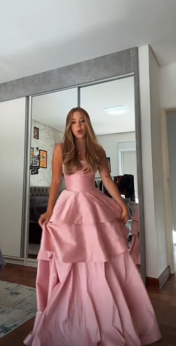Fashion A-Line Satin Long Evening Dress Pink Prom Dress ED10848