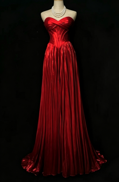 Fashion Sheath Satin Long Evening Dress Burgundy Prom Dress ED10852