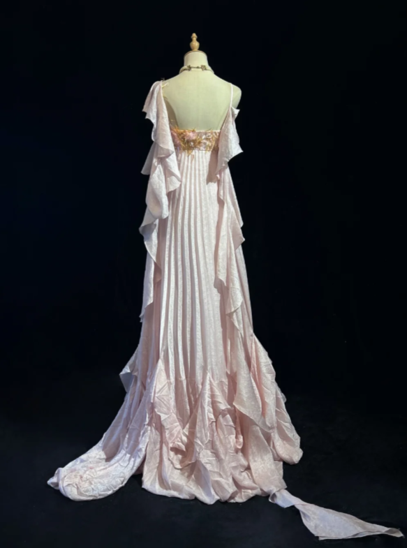 Gorgeous Sheath Chiffon Long Evening Dress Pink Prom Dress ED10878