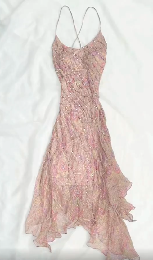 Gorgeous Sheath Chiffon Long Evening Dress Pink Prom Dress ED10880