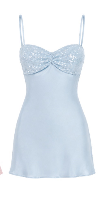 Schickes hellblaues kurzes Homecoming-Kleid aus Satin, Etuikleid, Geburtstagskleid ED10910