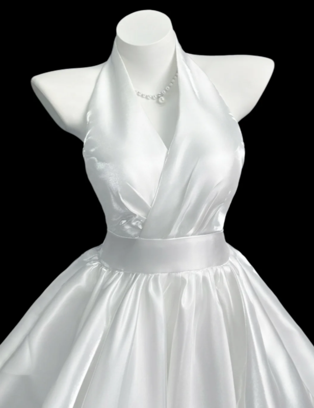 Chic White Short Homecoming Dress Satin A-Line Birthday Dress ED10919