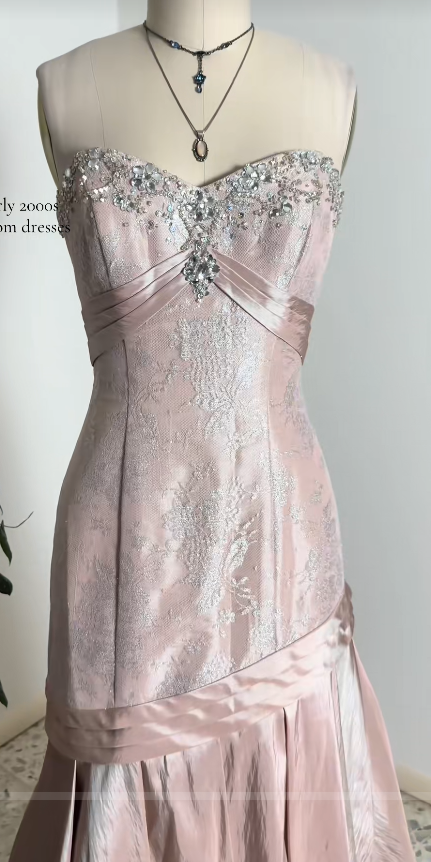 Pink Prom Dress Sheath Long Satin Evening Dress ED10946