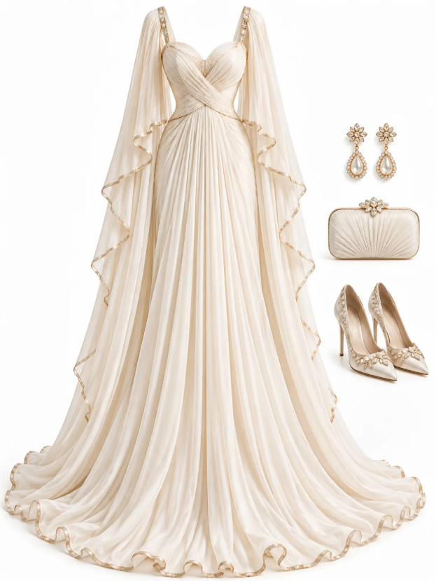 White Prom Dress A-Line Long Chiffon Evening Dress ED10959