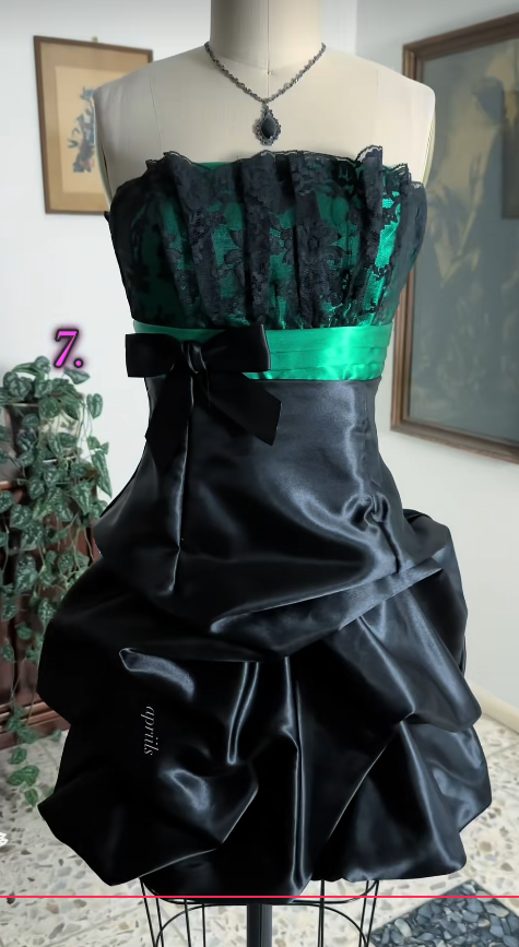 Strapless Black Short Homecoming Dress Satin Birthday Party Dress ED10968