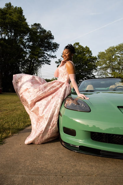 Pink Prom Dresses A-Line Long Satin Evening Gowns ED10992