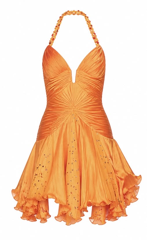 Oranges kurzes Homecoming-Kleid A-Linie Chiffon Geburtstagsparty-Kleid ED11023