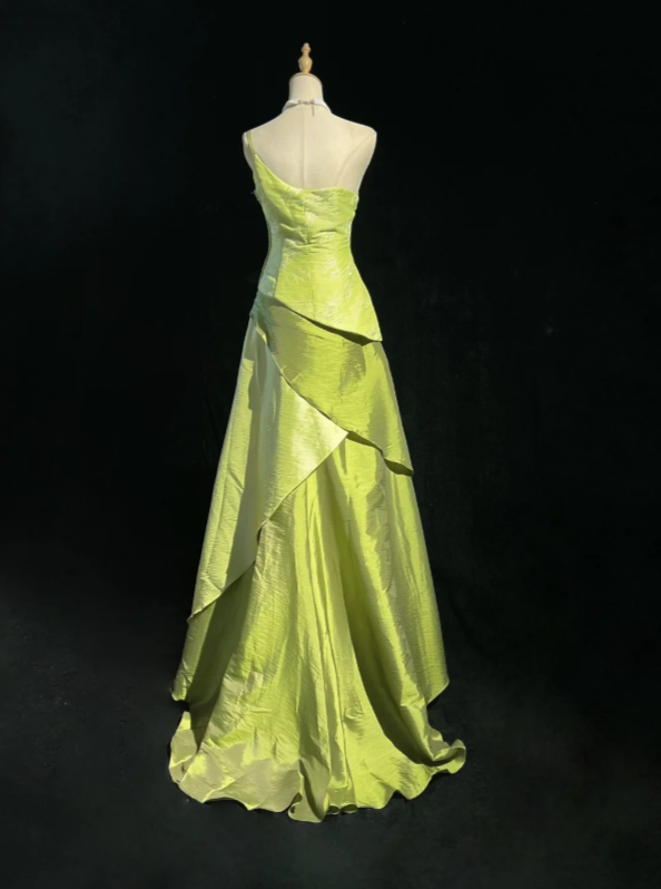 Strapless Green Prom Dress Sheath Long Satin Evening Dress ED11030