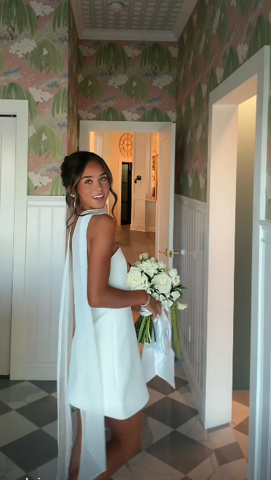 Robe de bal courte blanche, coupe fourreau en mousseline, robe de fête d'anniversaire ED11065