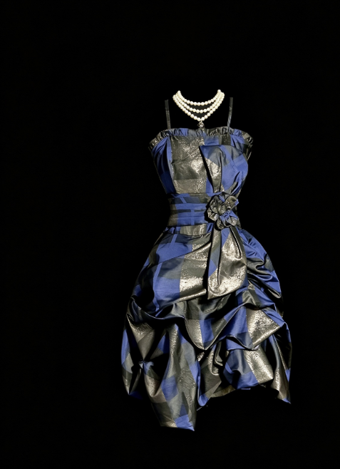 Navy Blue Short Homecoming Dress A-Line Satin Birthday Dress ED11081