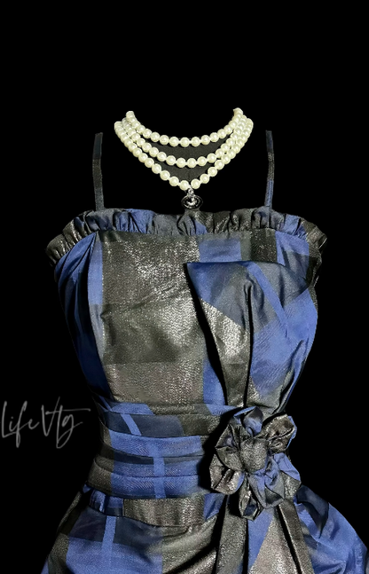 Navy Blue Short Homecoming Dress A-Line Satin Birthday Dress ED11081