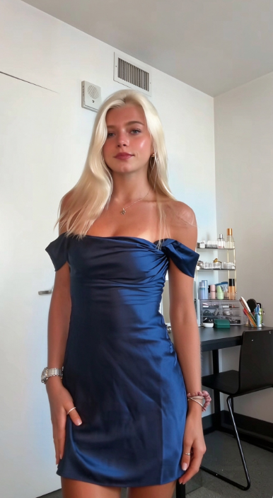 Navy Blue Short Homecoming Dress Sheath Satin Birthday Dress ED11082