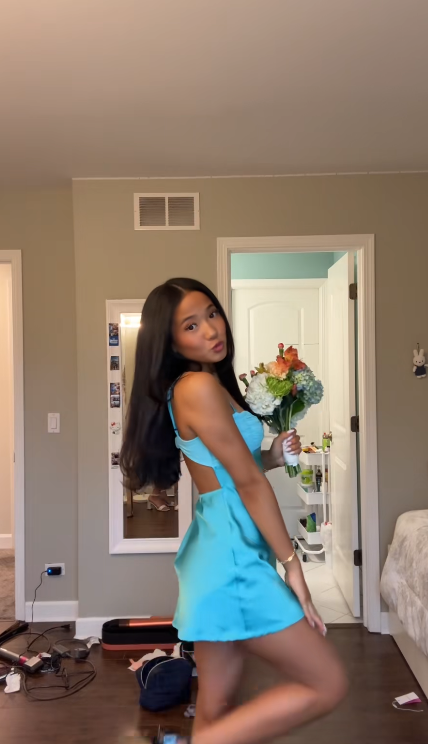 Blue Short Homecoming Dress Sheath Satin Birthday Dress ED11085