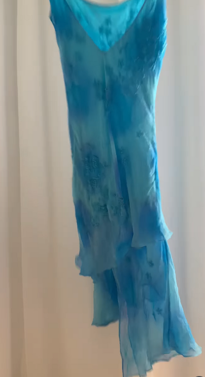 Blue Short Homecoming Dress Sheath Chiffon Birthday Dress ED11086