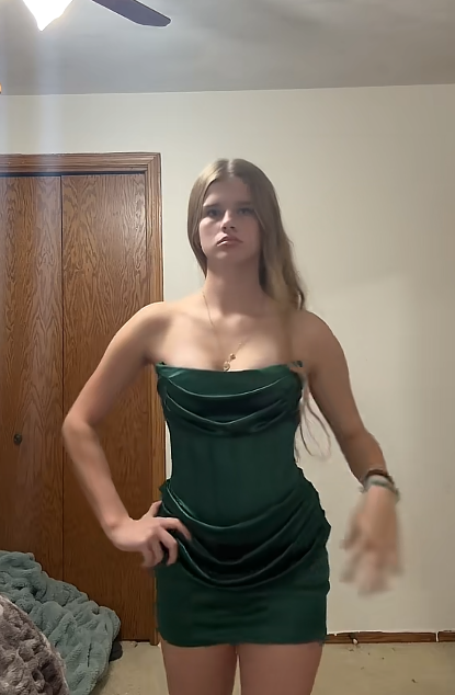 Dark Green Short Homecoming Dress Sheath Satin Birthday Dress ED11087