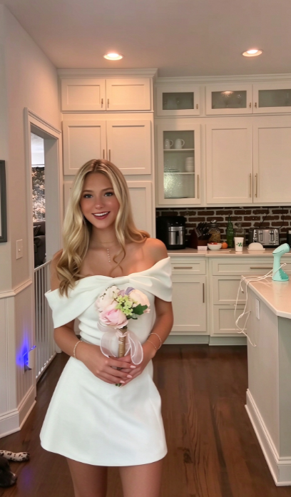 Robe de soirée courte blanche fourreau en satin pour bal de promo ou anniversaire ED11091