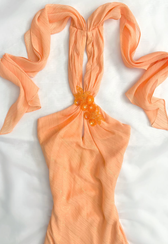 Orange Short Homecoming Dress Sheath Chiffon Birthday Party Dress ED11092