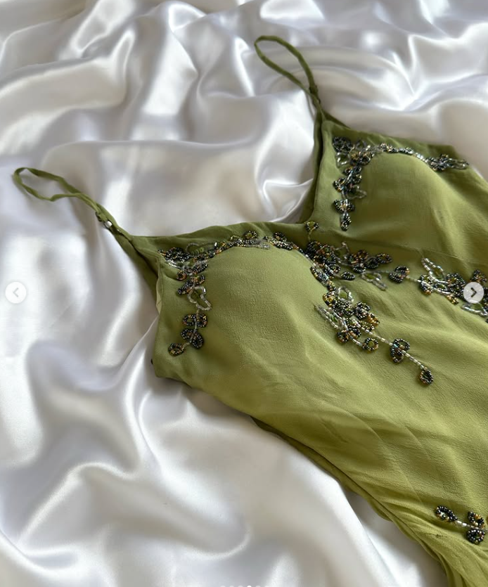 Green Beaded Short Homecoming Dress Sheath Chiffon Birthday Party Dress ED11095
