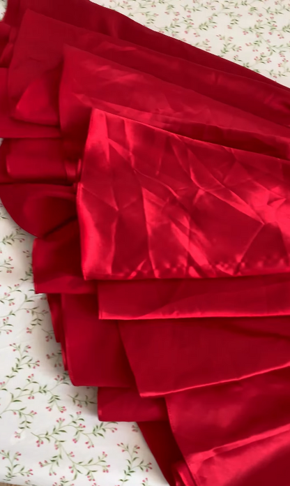 Red Prom Dress Sheath Satin Long Evening Dress ED11104