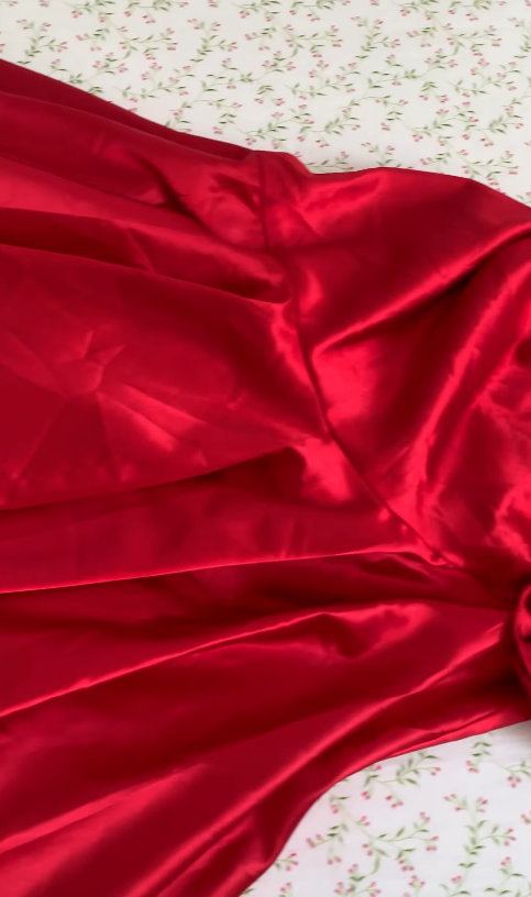 Red Prom Dress Sheath Satin Long Evening Dress ED11104