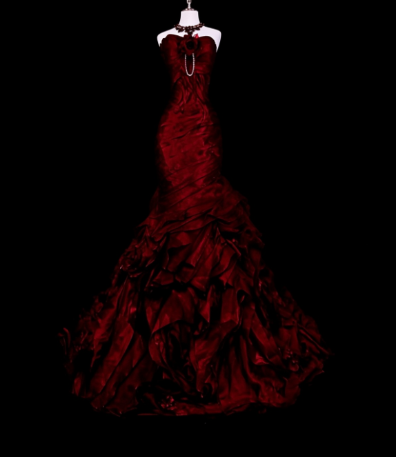 Burgundy Prom Dress Sheath Satin Long Evening Dress  ED11110
