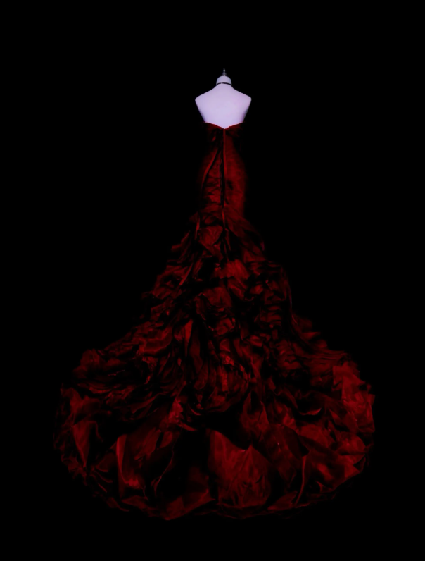 Burgundy Prom Dress Sheath Satin Long Evening Dress  ED11110