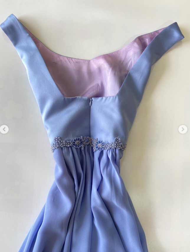 Robe de bal fourreau violette en mousseline, longue robe de soirée ED11113
