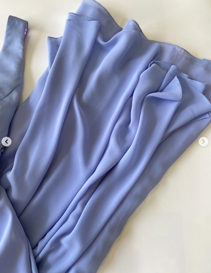 Robe de bal fourreau violette en mousseline, longue robe de soirée ED11113