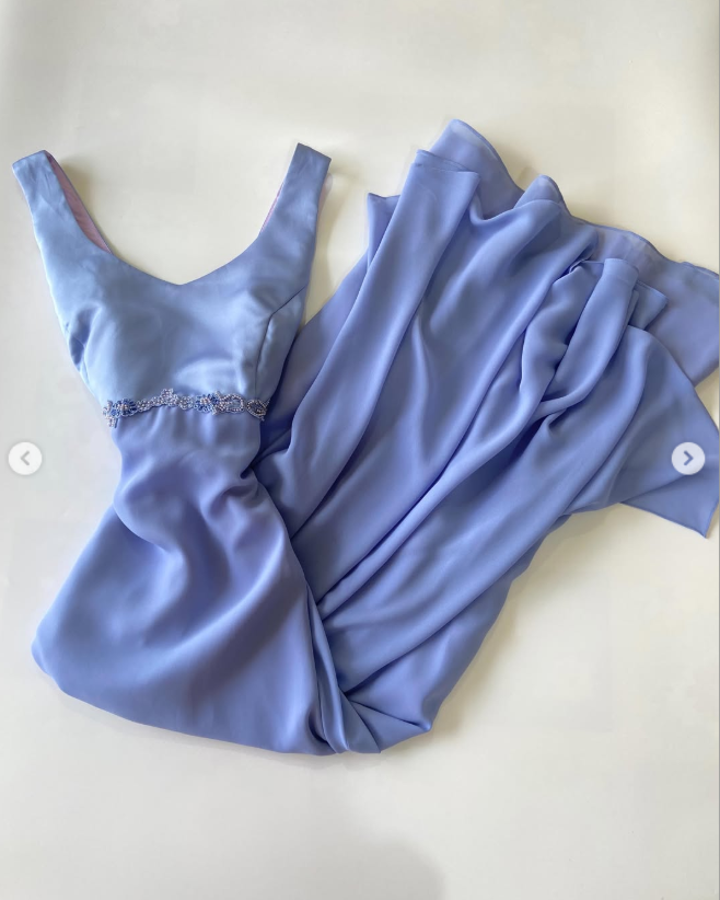 Robe de bal fourreau violette en mousseline, longue robe de soirée ED11113
