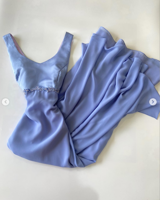Purple Prom Dress Sheath Chiffon Long Evening Dress ED11113