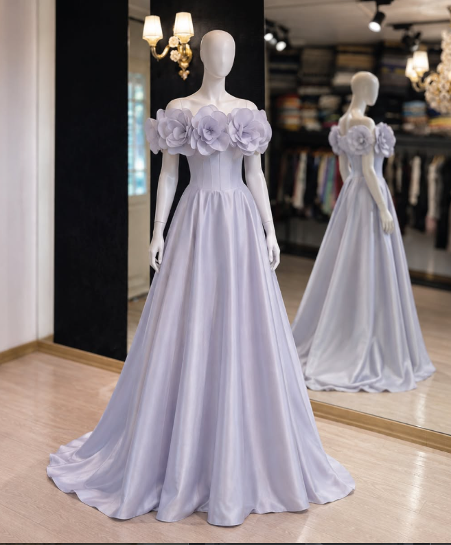 Lavender Prom Dress Sheath Satin Long Evening Dress ED11116