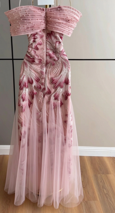 Pink Prom Dress Sheath Sequins Long Evening Dress ED11119