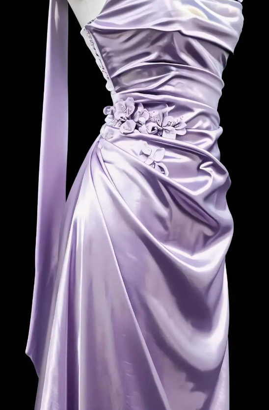 Purple Prom Dress Sheath Satin Long Evening Dress ED11120