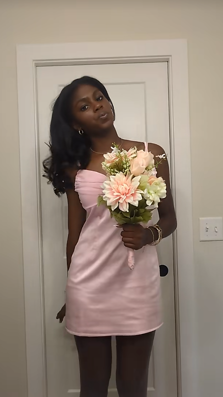 Pink Satin Short Homecoming Dress Sheath Birthday Party Dress ED11124